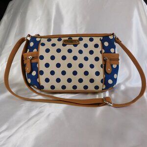 Rosetti Blue and White Polka Dot Handbag in Maddie New with Tags